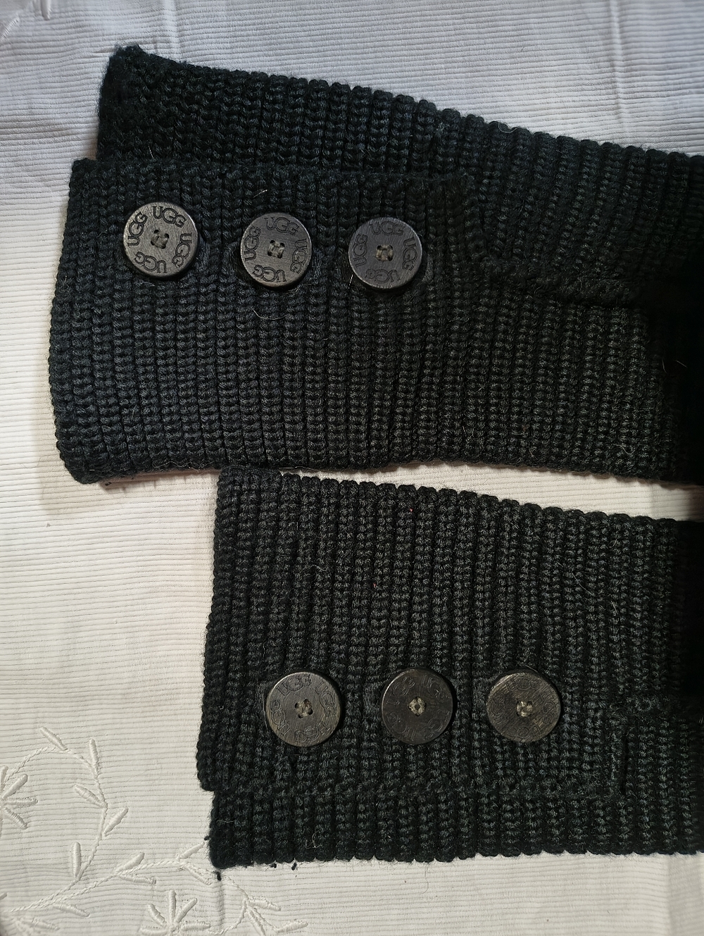 UGG Black Knit Button-Back Fold Boots - Picture 5 of 8
